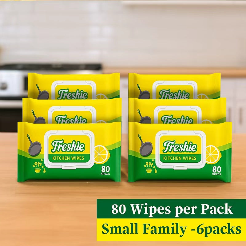 Kitchen Wipes Heavy Duty Grease Remover For Hob, Oven & Worktops Plant-Based & Streak-Free