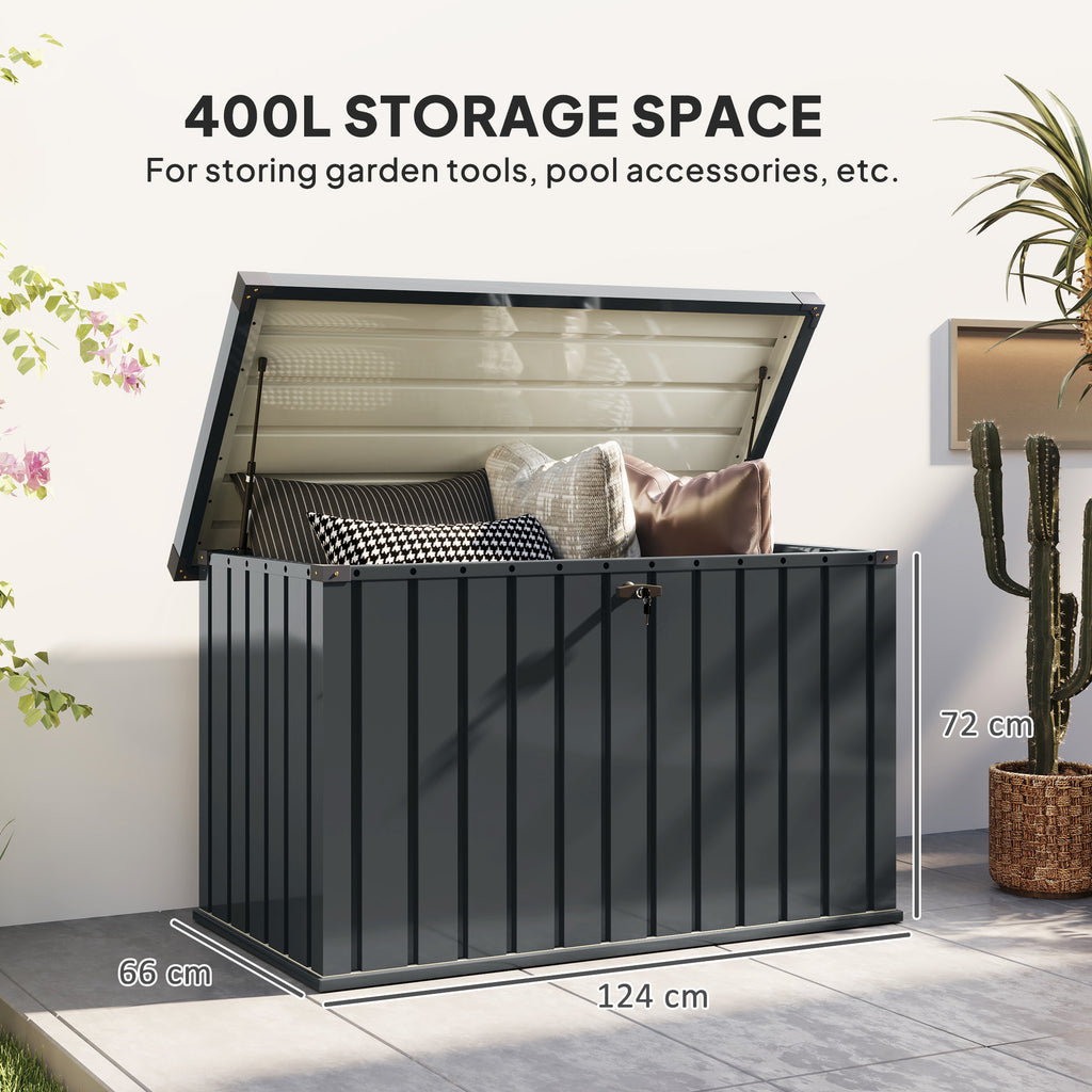 Galvanised Steel Garden Storage Box 400L