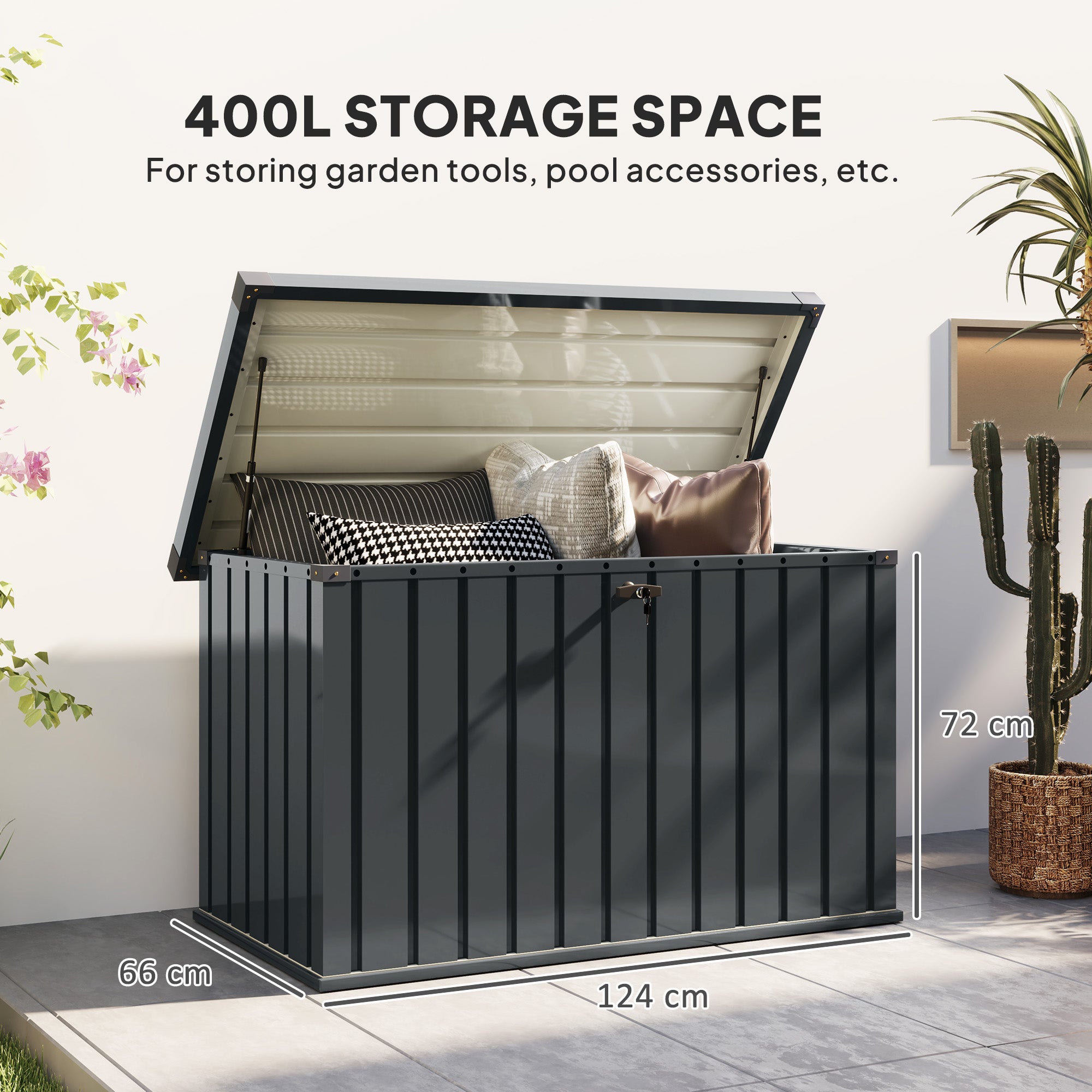Galvanised Steel Garden Storage Box 400L