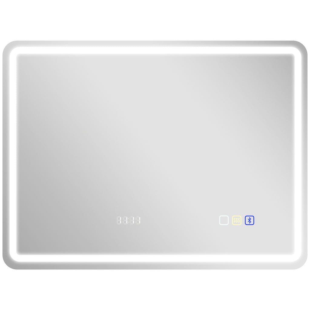 80 X 60 Cm Bluetooth Bathroom Mirror - Silver-Tone