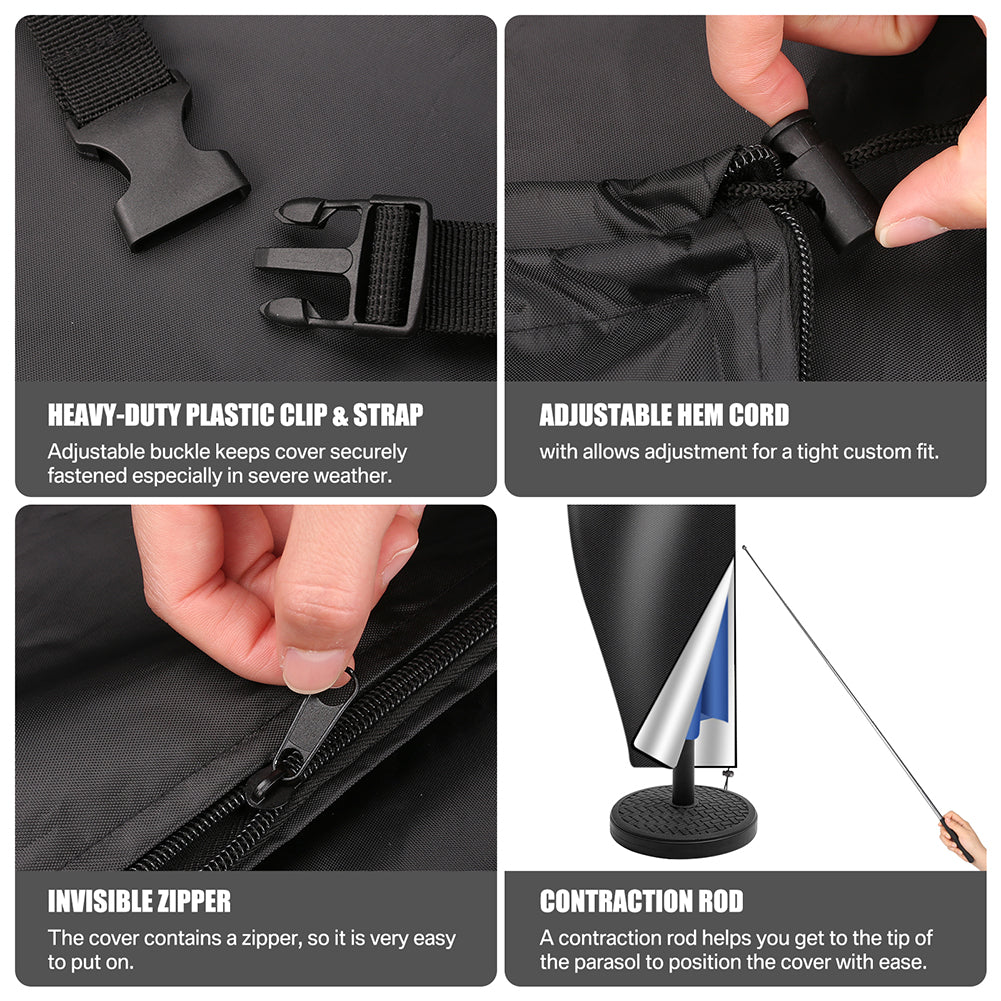 205cm Garden Parasol Cover Patio Umbrella Heavy Duty Waterproof Furniture Protector--34x24x4