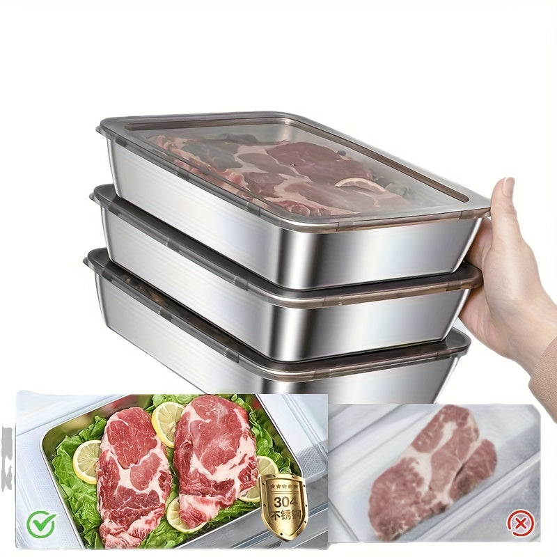 Stainless Steel Sealed Food Storage Box For Grains And Dried Fruits, Kitchen Storage, Refrigerated Sealed Storage Box