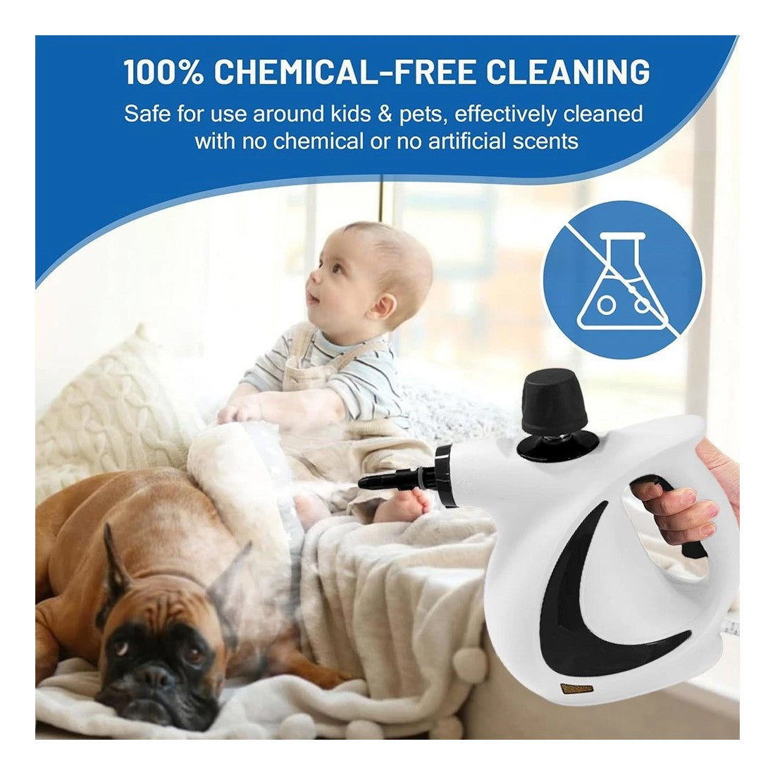 Handheld Steam Cleaner With 12 Accessories - Multipurpose Steamer Ideal For Home