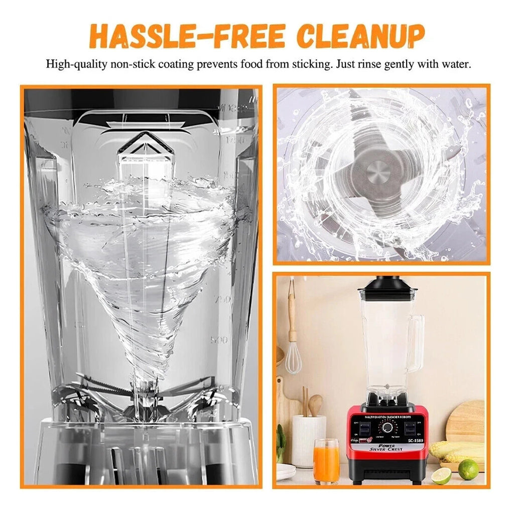 4500W Multifunctional Blender Food Processor Smoothie Juicer Ice Crusher 2 Jugs--Black