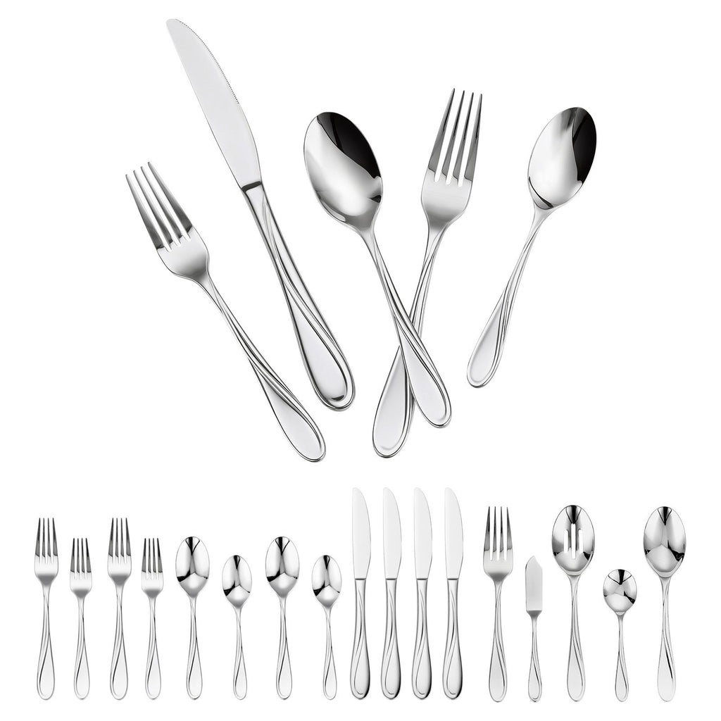 65-Piece Silverware Set, Food-Grade Stainless Steel Flatware Utensils, Mirror Finished Cutlery Set, Dishwasher Safe Eating Tableware For Kitchen Home, Service For 12, Include Knife Fork Spoon