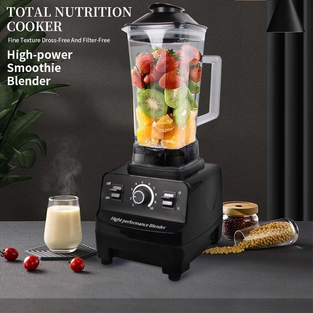 4500W Multifunctional Blender Food Processor Smoothie Juicer Ice Crusher 2 Jugs--Black