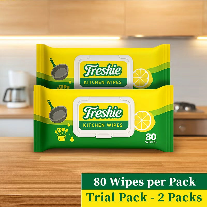 Kitchen Wipes Heavy Duty Grease Remover For Hob, Oven & Worktops Plant-Based & Streak-Free