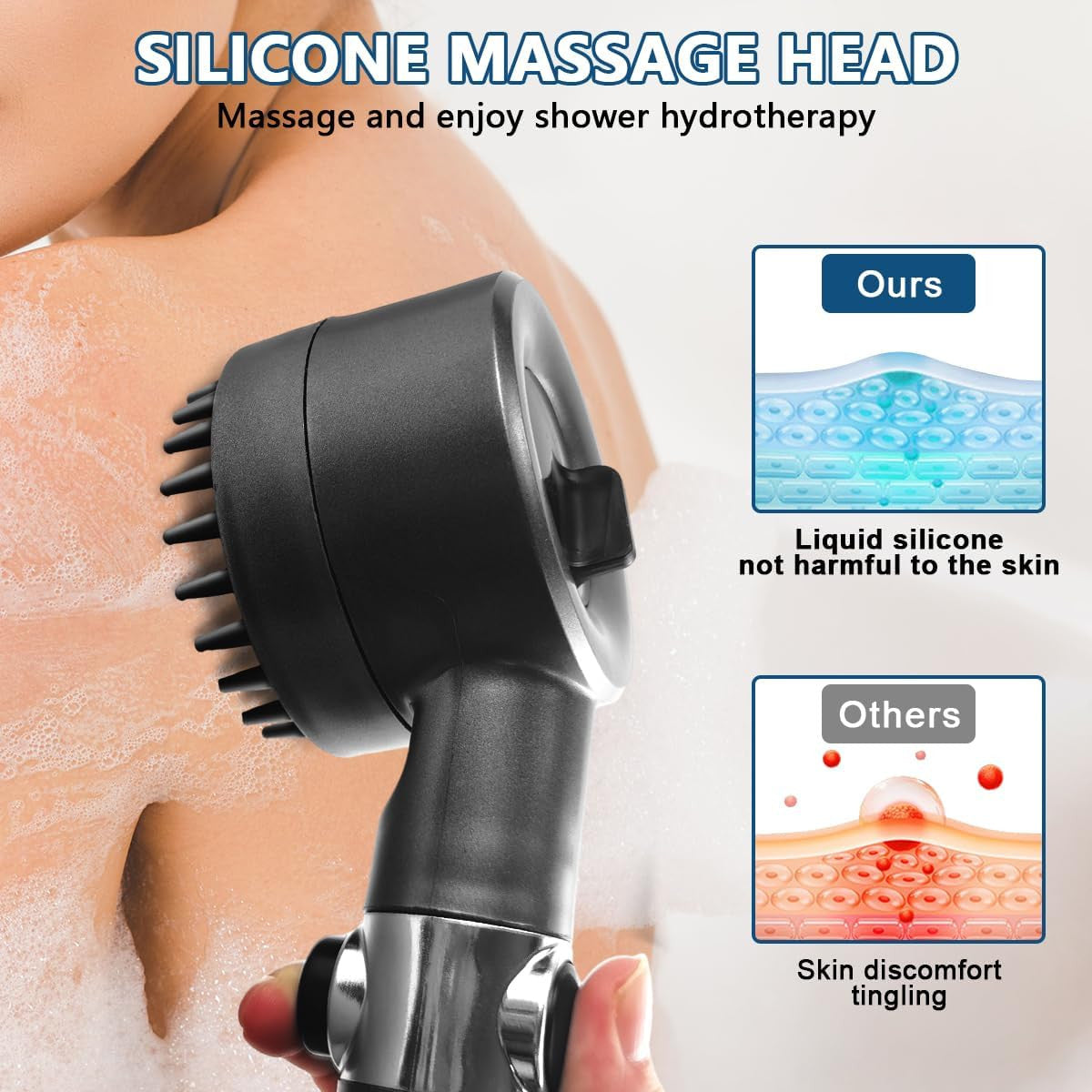 NEW Massage And Skin Beauty Multifunctional Shower Head 3-mode Handheld Shower Head