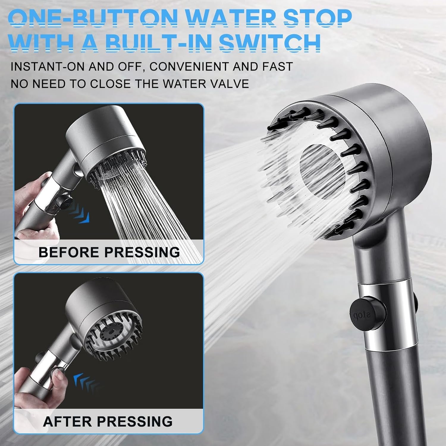 NEW Massage And Skin Beauty Multifunctional Shower Head 3-mode Handheld Shower Head