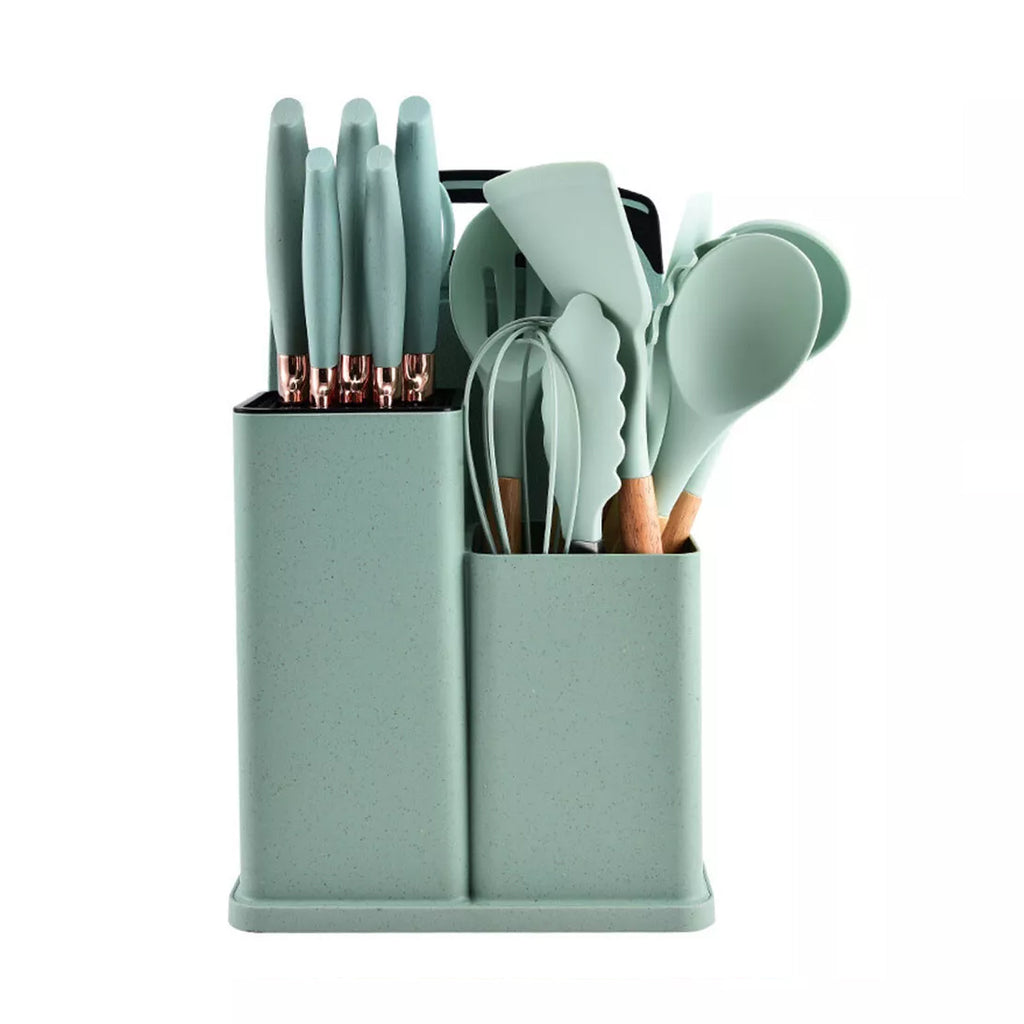 19pcs Set Non-Stick Silicone Kitchen Utensil Spatula Spoon Cooking Cookware Gift--6PCS Cool White 6000K