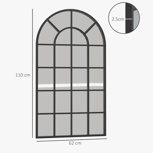 110 X 65 Cm Arched Decorative Wall Mirror For Bedroom Living Room, Modern Window Bathroom Mirror For Home Decor