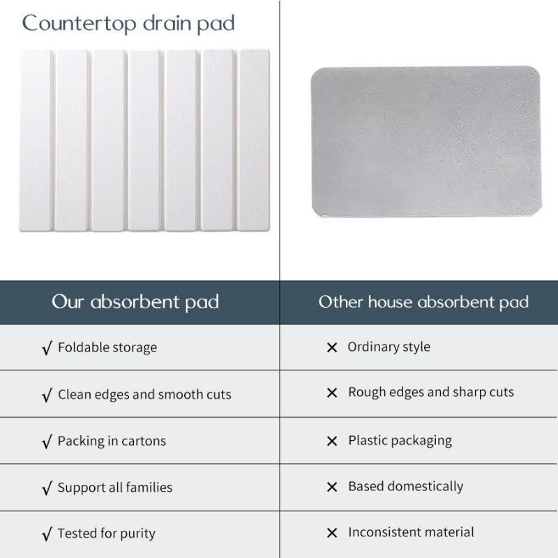 Foldable Stone Dish Drying Mat Super Absorbent Diatomaceous Earth Drying Mats