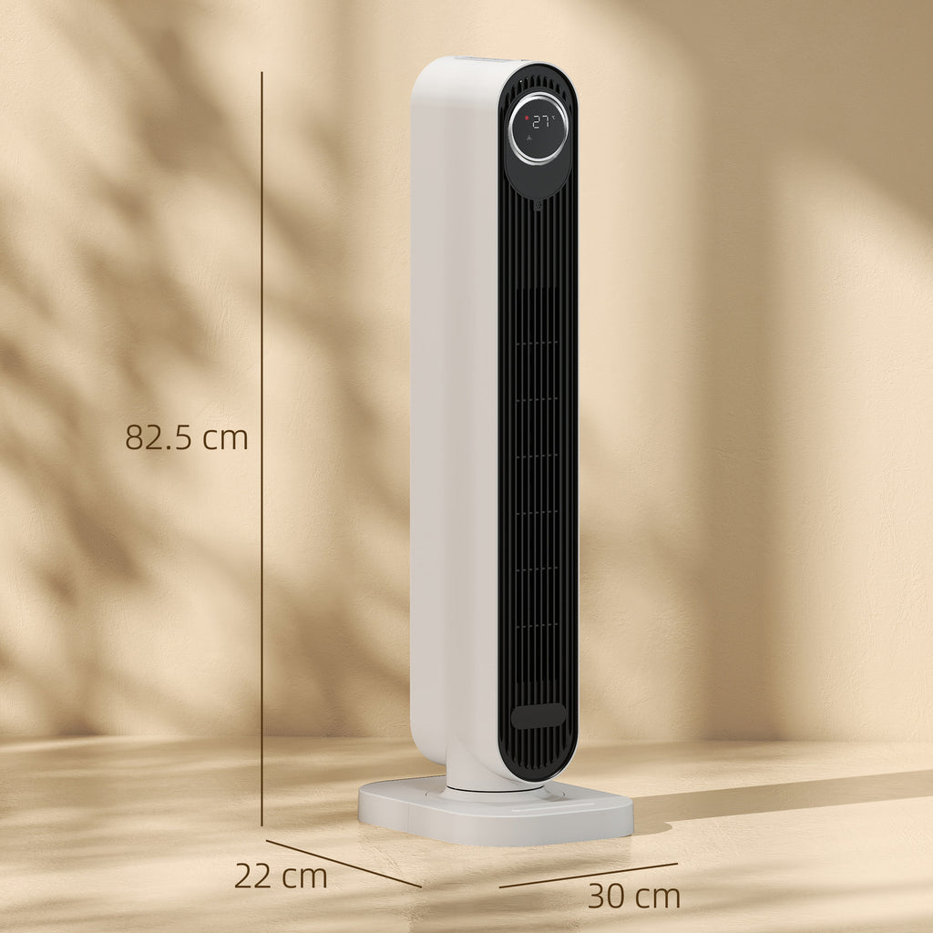 2000W Ceramic Electric Heater With Fan, Timer, Oscillation - White