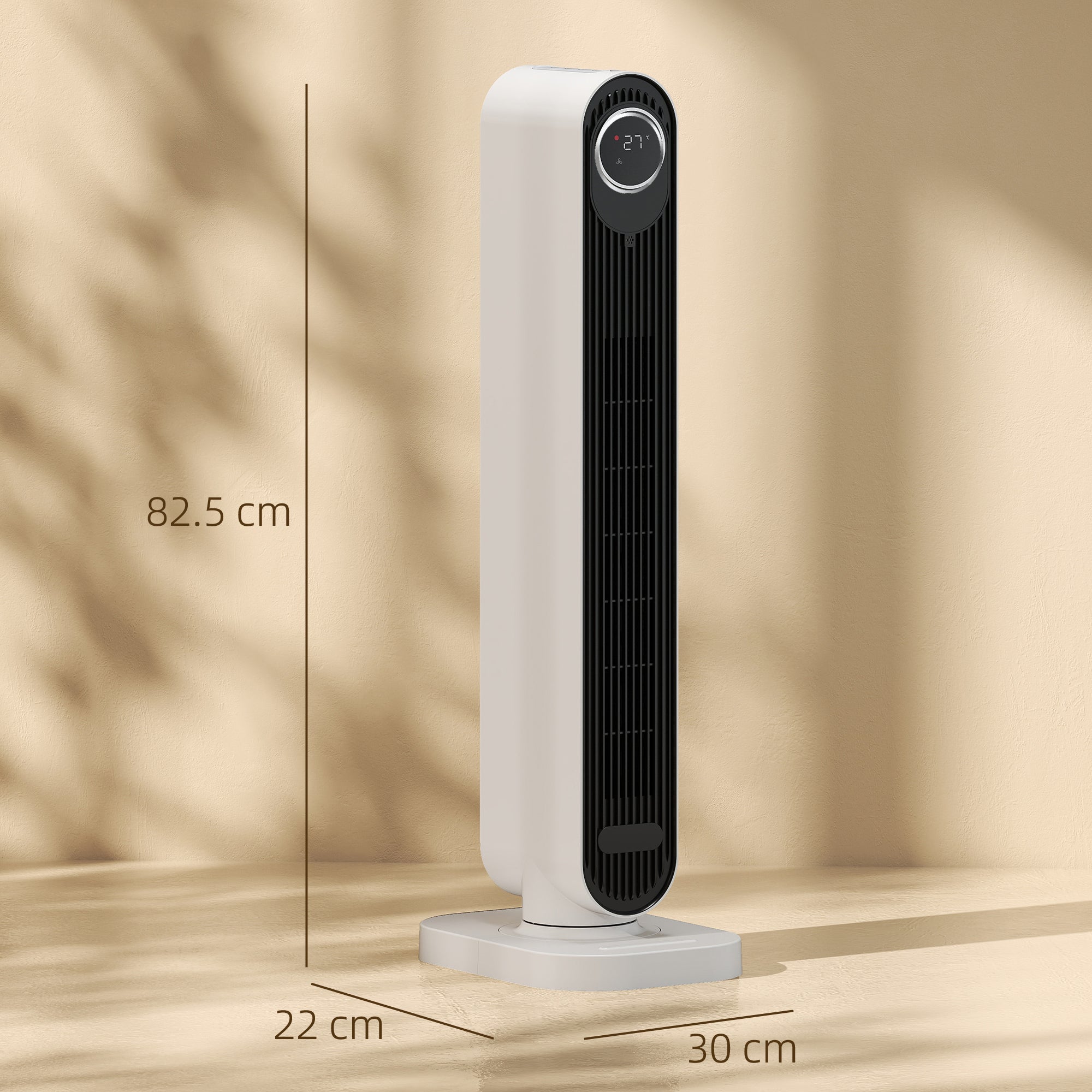 2000W Ceramic Electric Heater With Fan, Timer, Oscillation - White