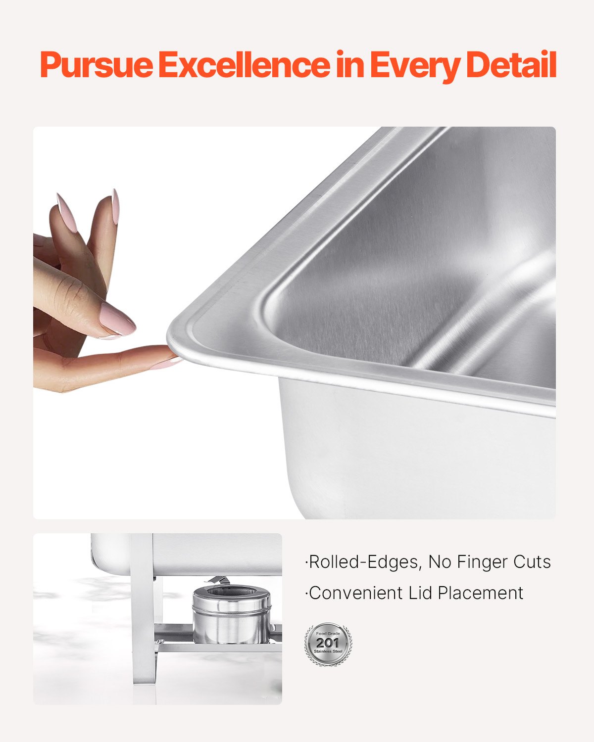 Chafing Dish Buffet Set 2 Pack, Stainless Steel Chafer With 2 Full Size Pans, Rectangle Catering Warmer Server With Lid Water Pan Stand Fuel Holder, For Weddings Parties Banquets, Silver
