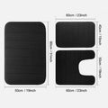 MEMORY FOAM BATH MAT PEDESTAL SET NON SLIP TOILET BATHROOM CONTOUR RUGS 3 PIECE--black