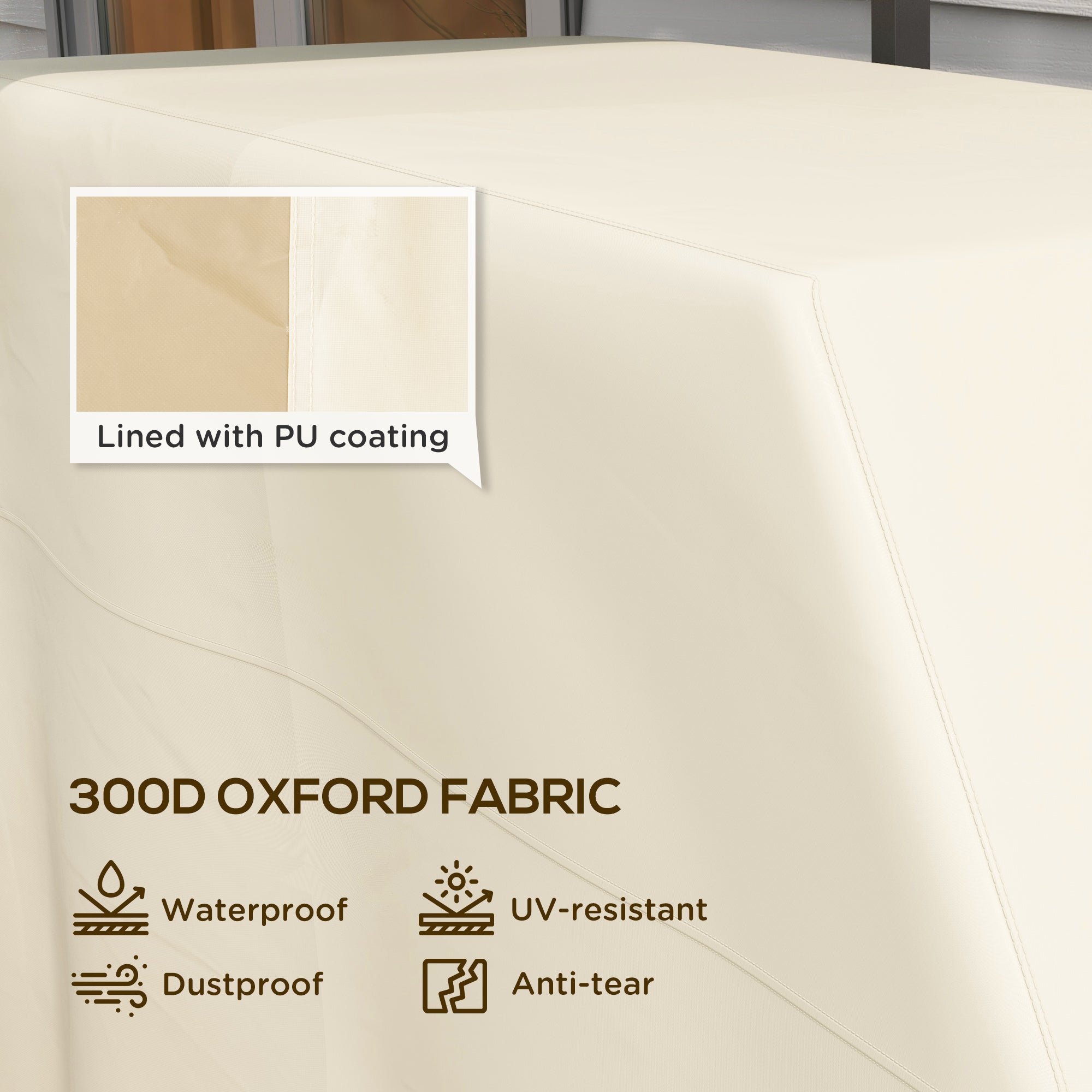 PU Coated Protective Grill Cover - Beige