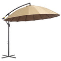 3(m) Cantilever Umbrella 18 Ribs & Vents Adjustable Angle For Patio Khaki