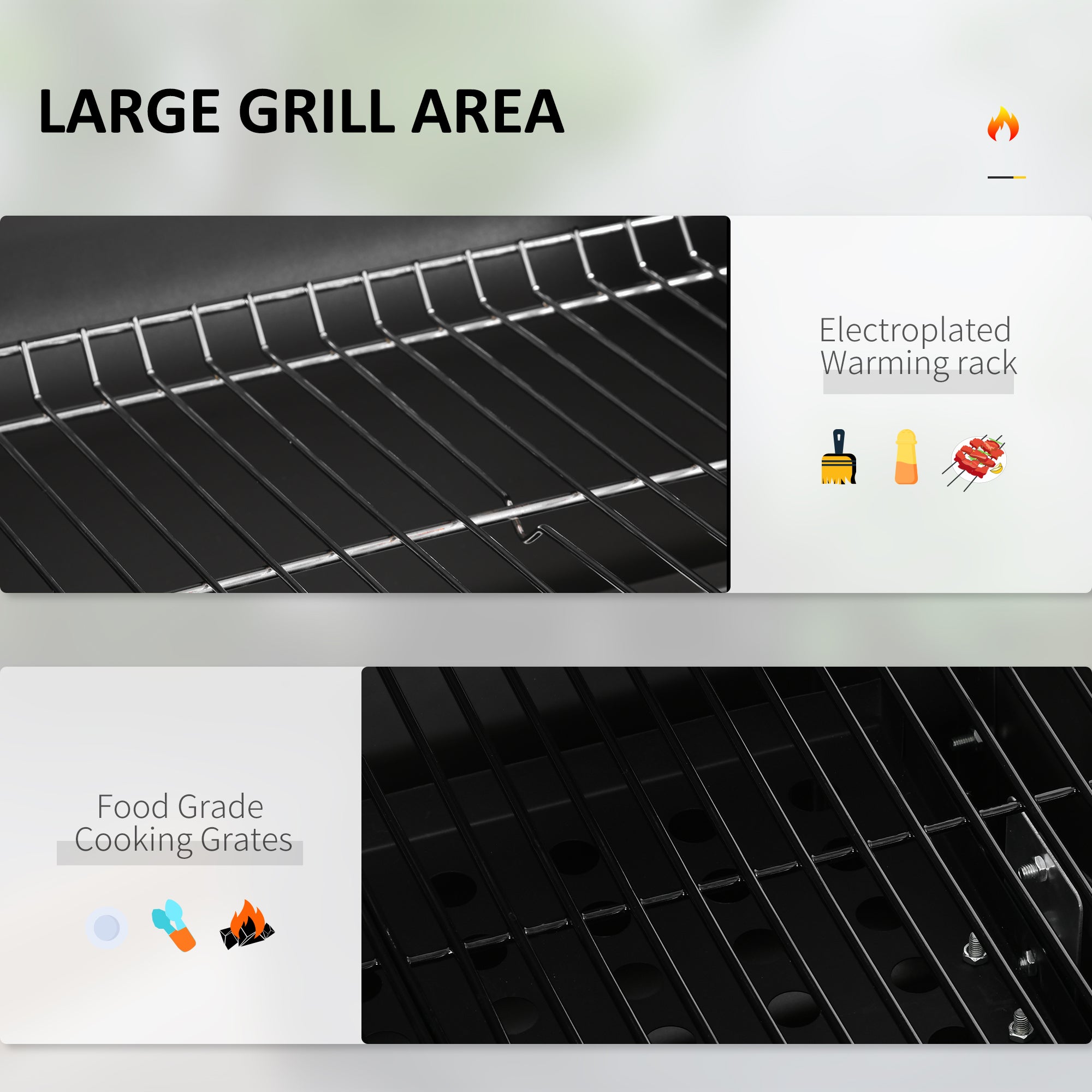 Charcoal Grill, With Height-Adjustable Coal Pan - Black