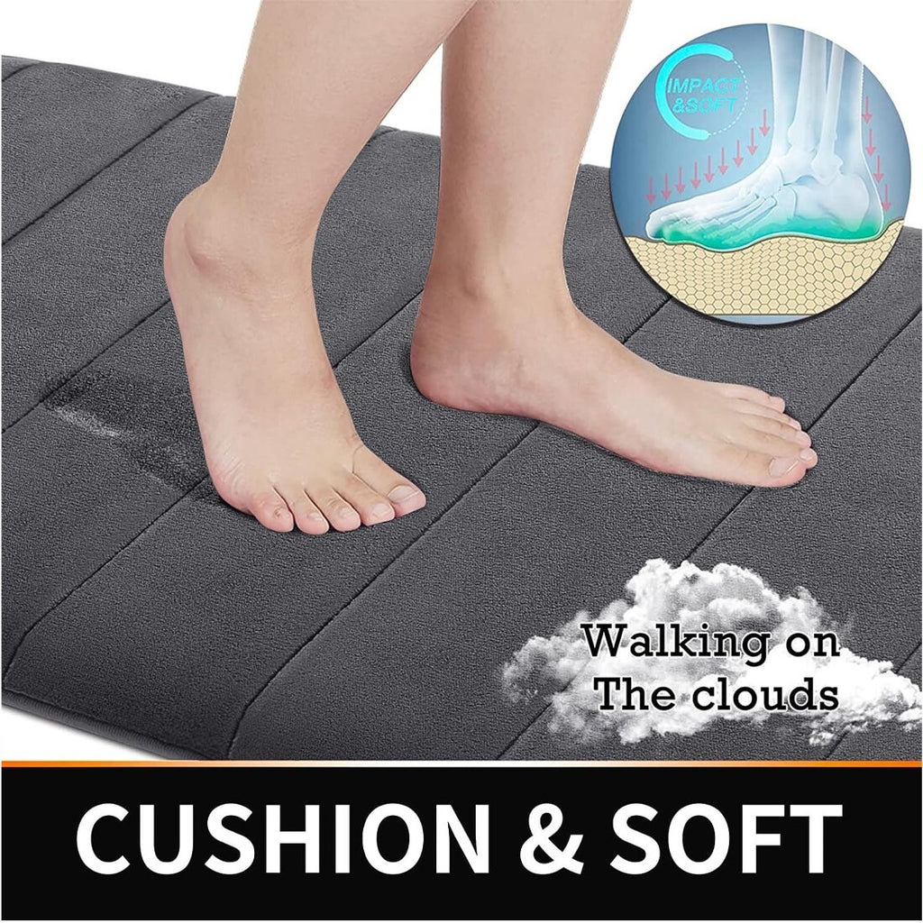 MEMORY FOAM BATH MAT PEDESTAL SET NON SLIP TOILET BATHROOM CONTOUR RUGS 3 PIECE--black