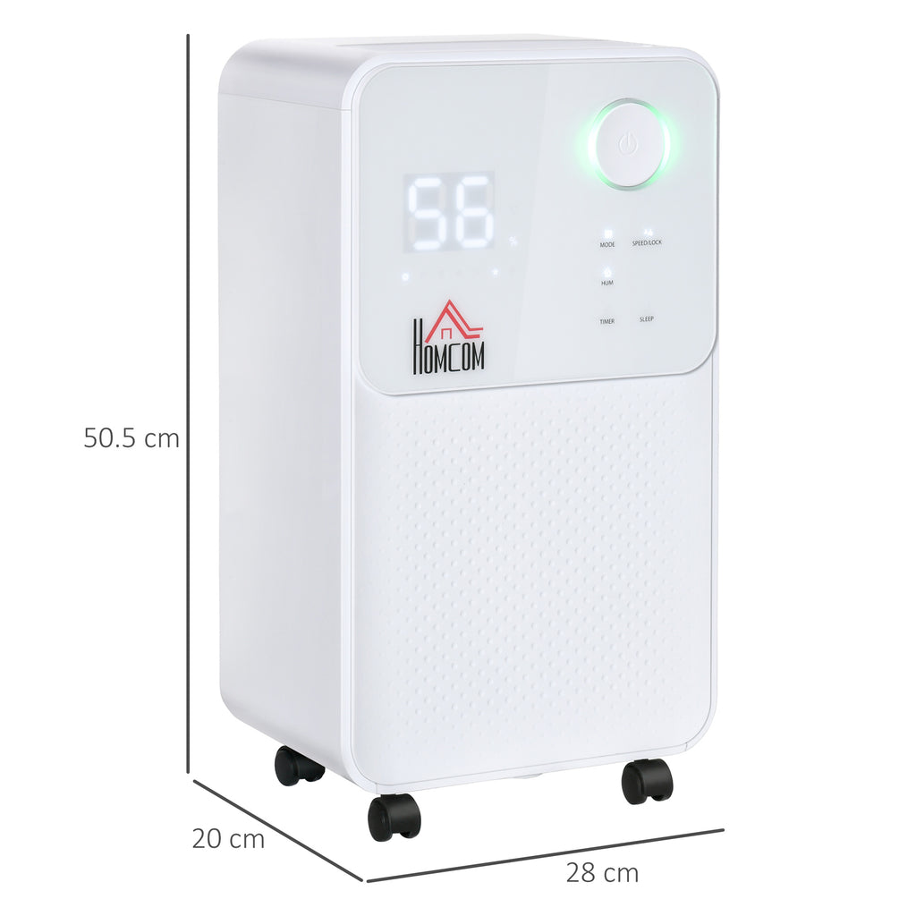 12L/Day Dehumidifier For Home, Laundry Room, Bedroom, Basement, Electric Moisture Air De-Humidifier With 4 Modes, Continuous Drainage, 24H Timer, Digital Humidity Display