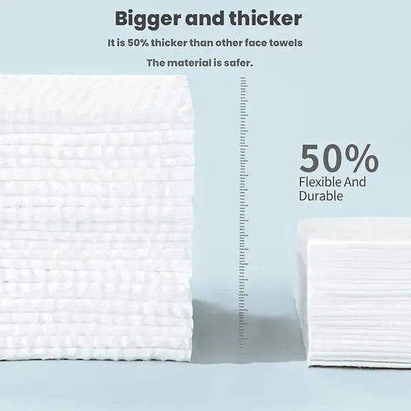 2/1pc Of Bamboo Adhesive Face Towel - 50 XL Disposable Cleaning Cloth, Soft And Hypoallergenic Makeup Remover Wet Wipes, Suitable For All Skin Types, BPA-free, Safe Product