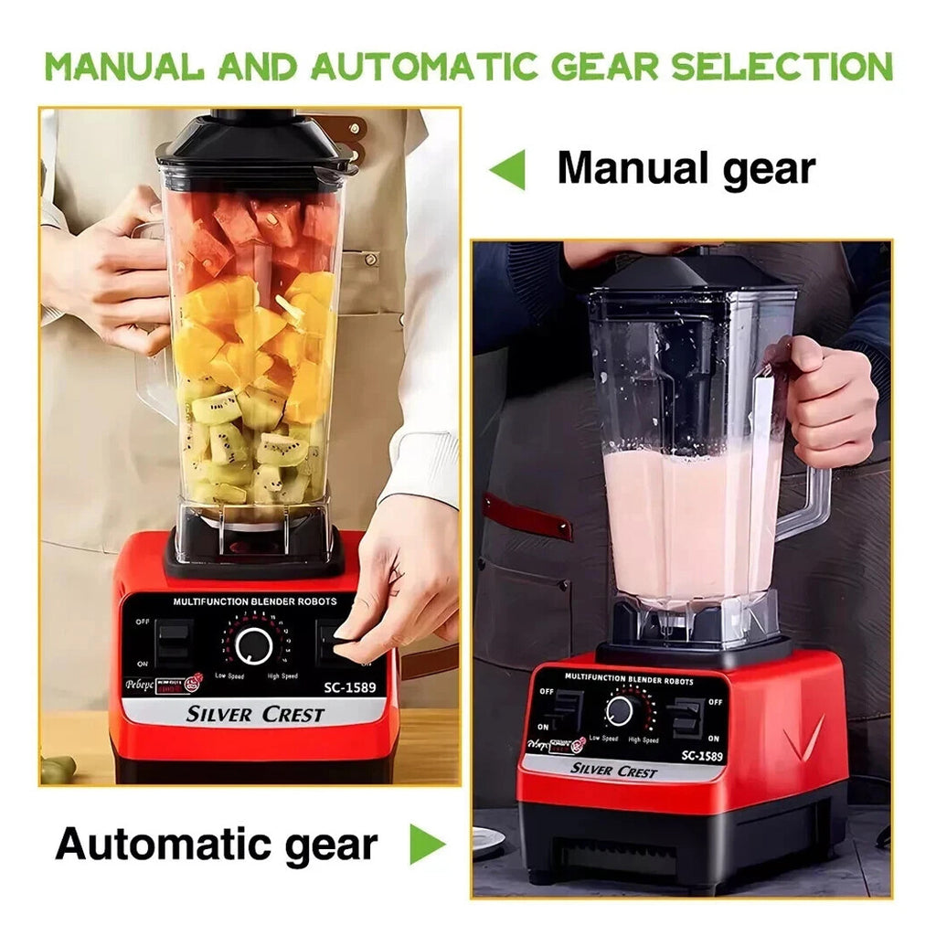 4500W Multifunctional Blender Food Processor Smoothie Juicer Ice Crusher 2 Jugs--Black