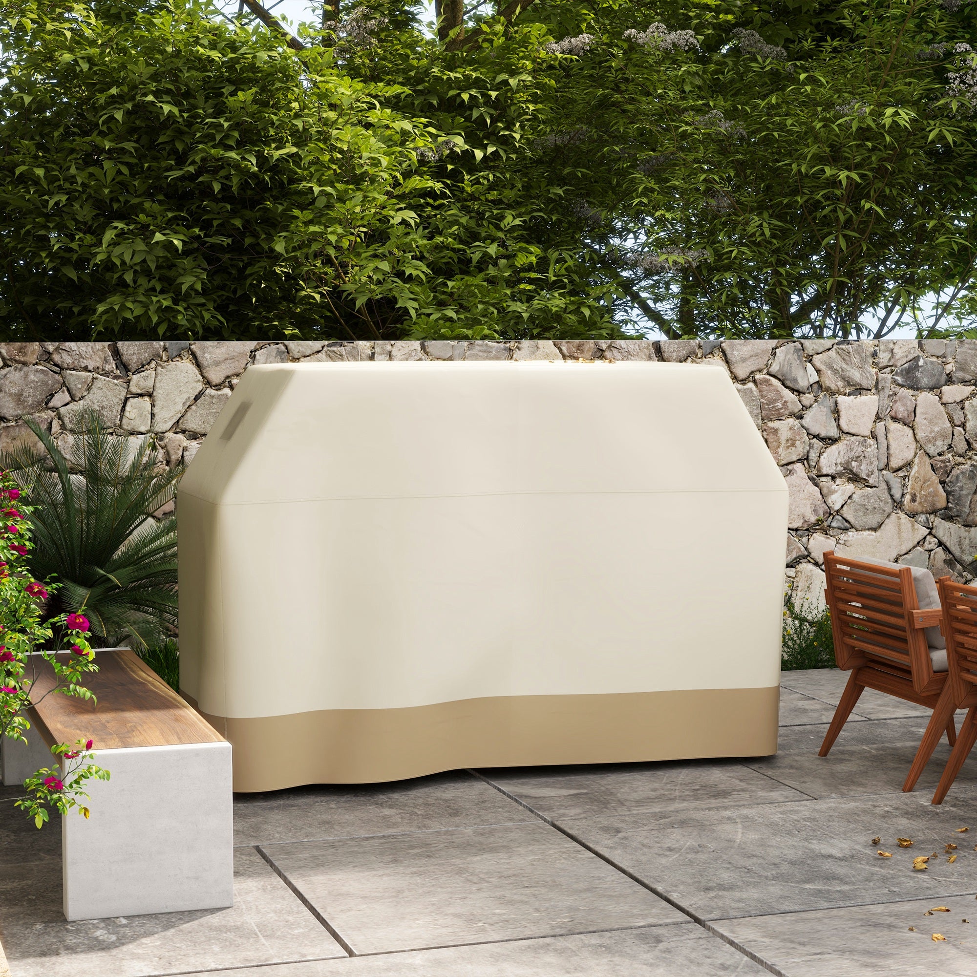 PU Coated Protective Grill Cover - Beige