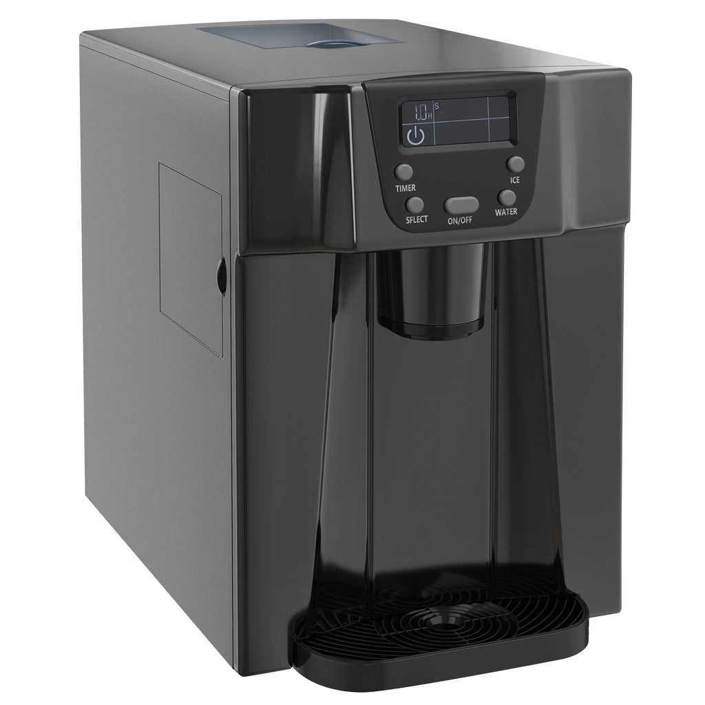 3L Ice Maker Machine And Water Dispenser, 12kg In 24H, 2 Sizes 9 Ice Cubes Ready In 6-10 Mins Ice Machine, Black