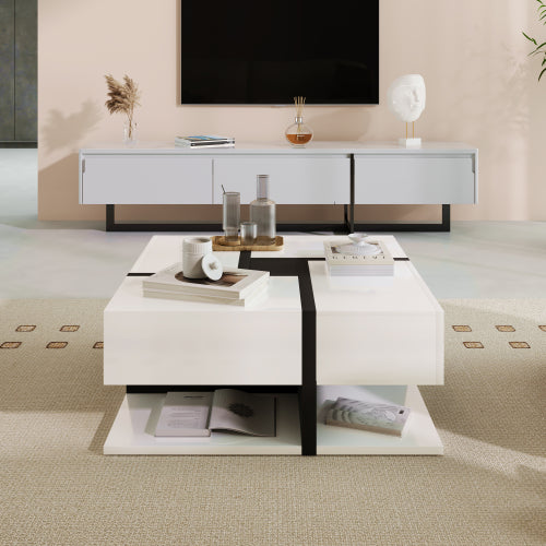 Coffee Table, Table With 4 Drawers