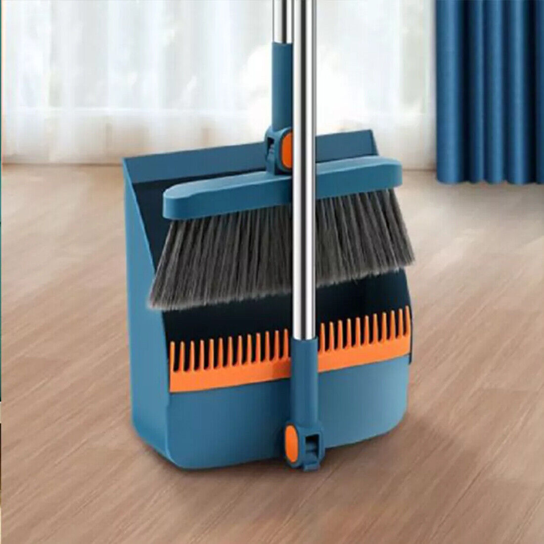 Long Handled Dustpan And Brush Set Strong Metal Handle Dust Pan & Broom Sweeper UK NEW