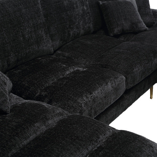 GOMYWAY Sectional Couches For Living Room Modular Sofa With Double Chaise U- Shaped Sofa Set With Chenille Fabric For Home Furniture