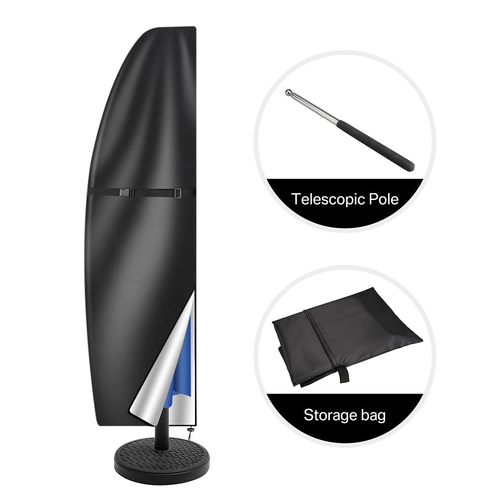265cm Garden Parasol Cover Patio Umbrella Heavy Duty Waterproof Furniture Protector--29.8x22.8x4.6