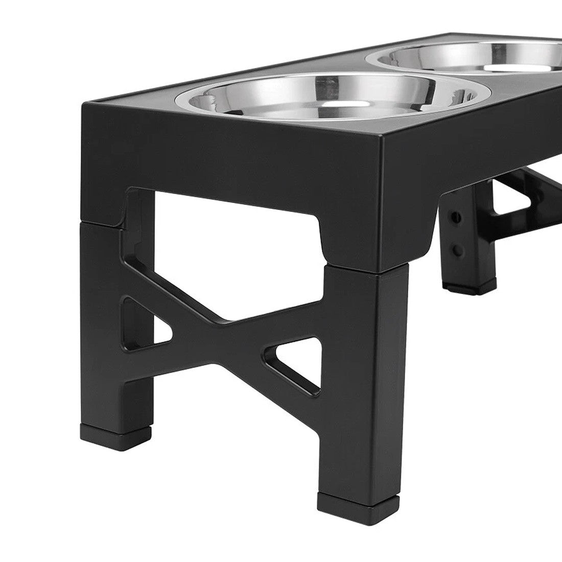 Large Dog Food Feeding Stand Station Stainless Steel Double Raised Bowls Feeding