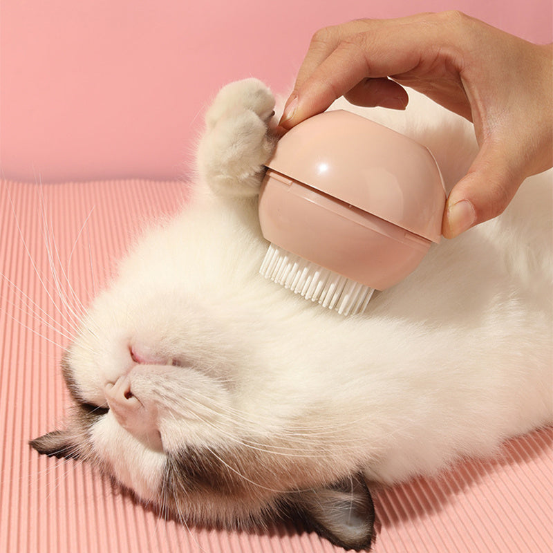 Dog Cat Bath Brush Pet Massage Brush Shampoo Dispenser Soft Silicone Brush Rubber Bristle For Dogs And Cats Shower Grooming