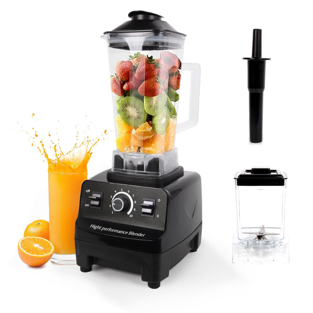 4500W Multifunctional Blender Food Processor Smoothie Juicer Ice Crusher 2 Jugs--Black