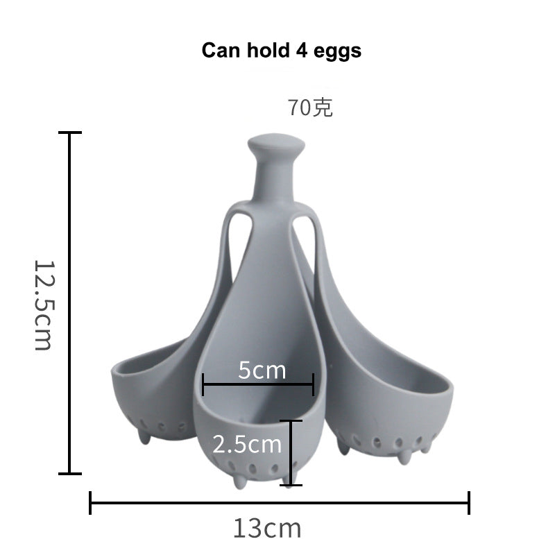Boiled Egg Holder Silicone Egg Steamer Tray With Anti-scald Handle For Fast Cooking Easy High Temp Resistant Egg For Healthy