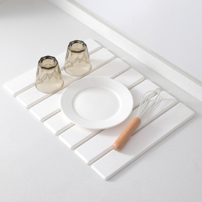 Foldable Stone Dish Drying Mat Super Absorbent Diatomaceous Earth Drying Mats