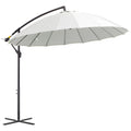 3(m) Cantilever Umbrella 18 Ribs & Vents Adjustable Angle For Patio Cream White