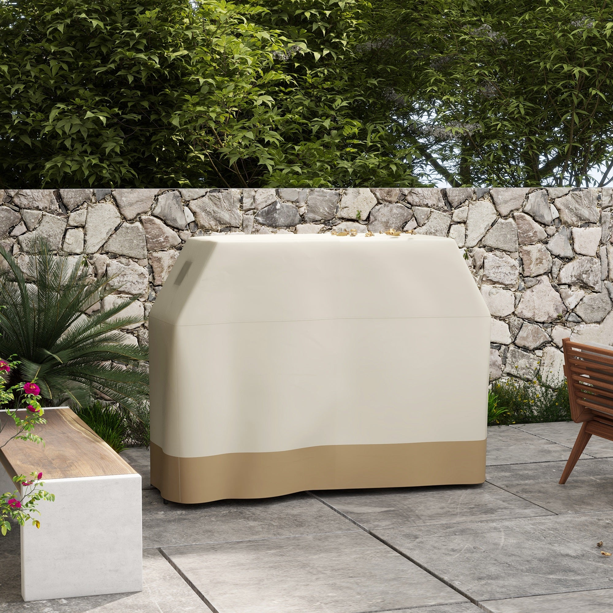 PU Coated Protective Grill Cover - Beige