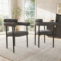 Modern Dining Chairs Set Of 2, Faux Suede Upholstered Armchairs,Comfortable Armrest Dining Chairs For Kitchen, Dining Room, Living Room, Multiple Colour Options